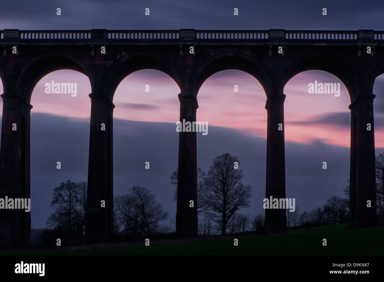 Ouse Valley viaduct at dusk Stock Photo