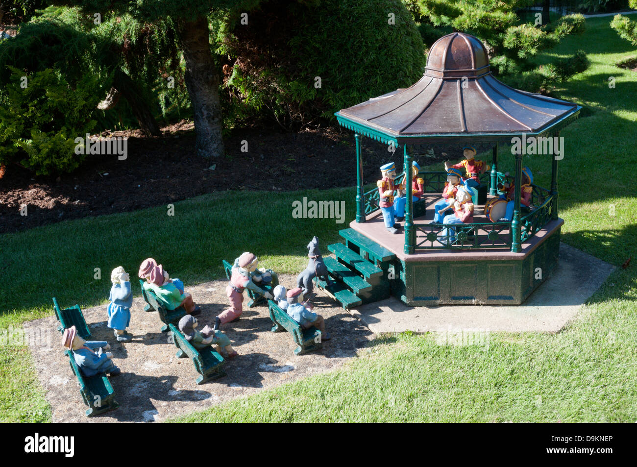 The bandstand in Godshill Model Village on the Isle of Wight. Stock Photo