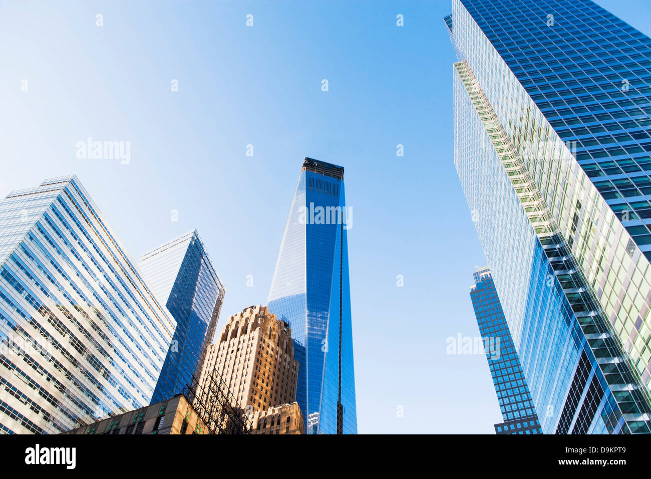 Manhattan skyscrapers reflection in hi-res stock photography and images ...