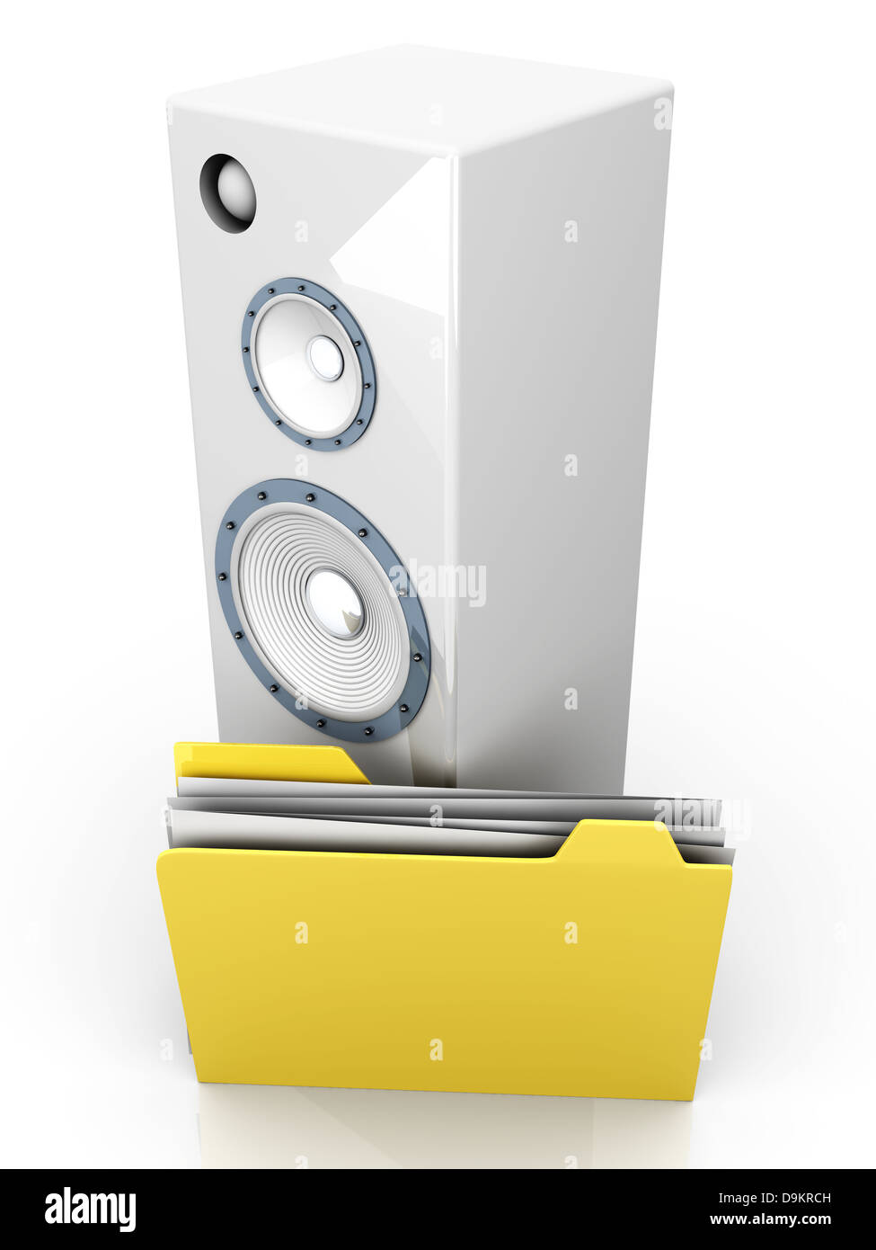 A Audio speaker with a Folder. 3D rendered illustration Stock Photo - Alamy