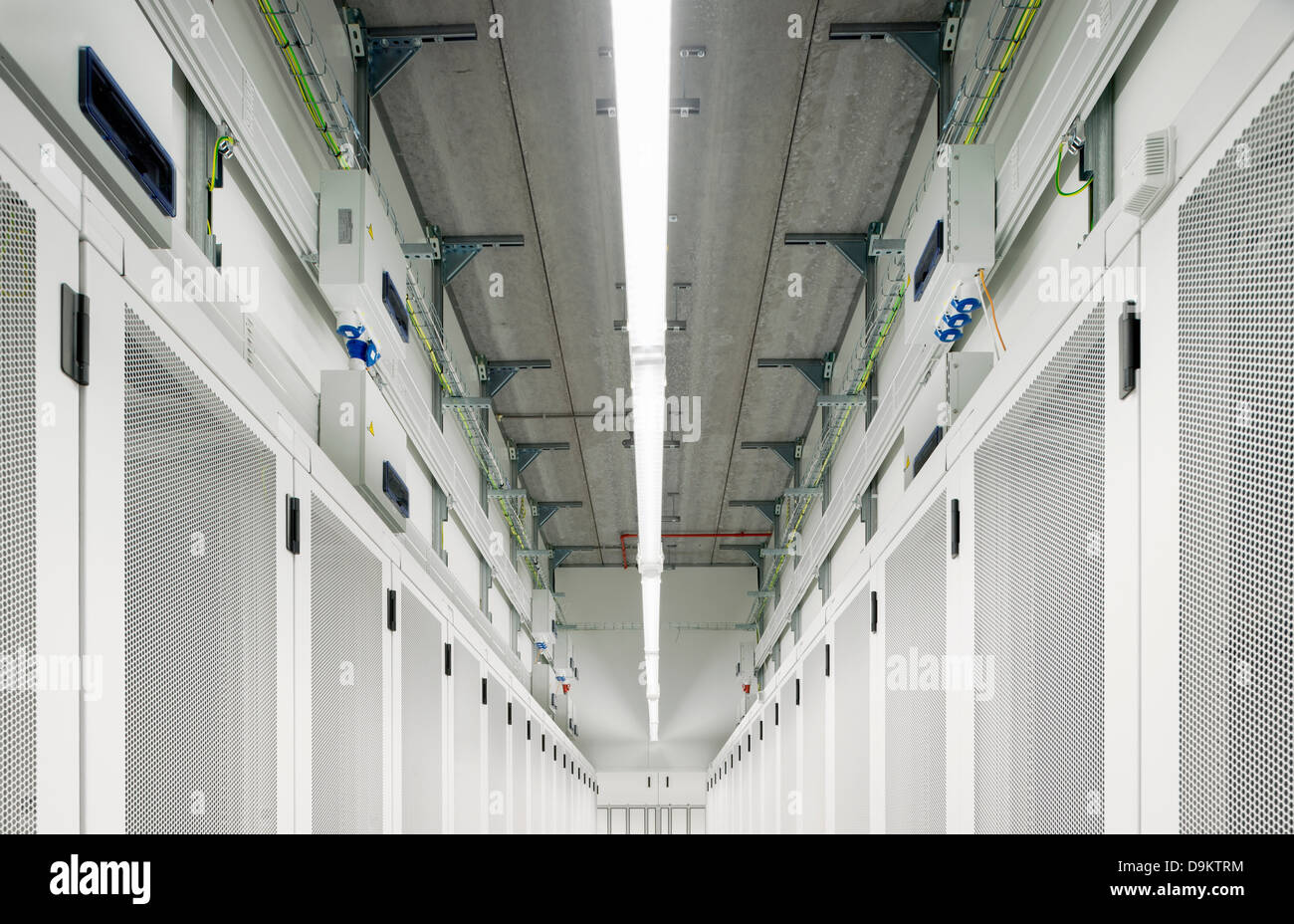 Diminishing perspective of data storage warehouse Stock Photo
