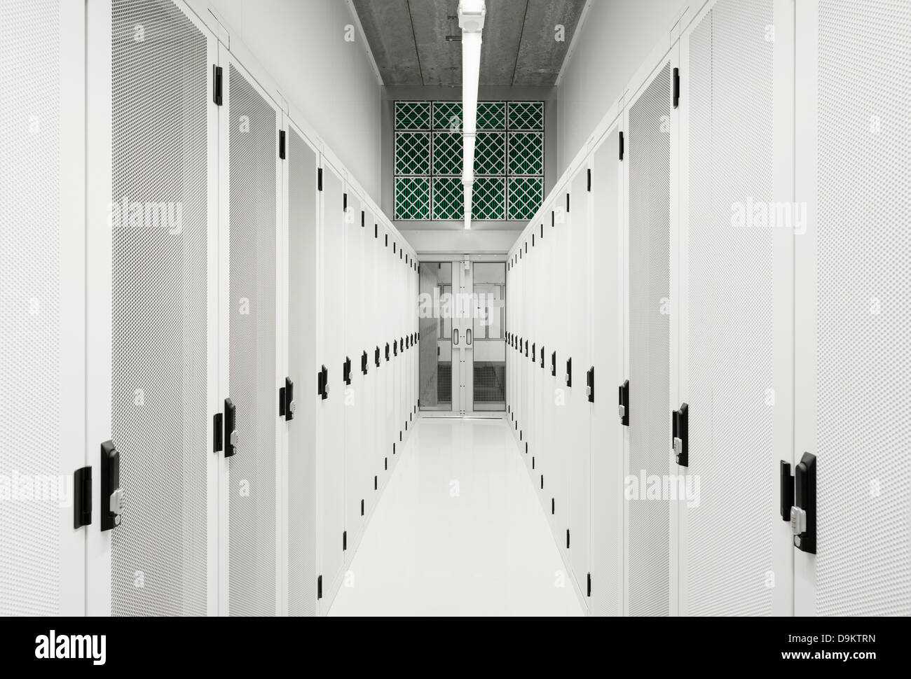 Diminishing perspective of data storage warehouse Stock Photo