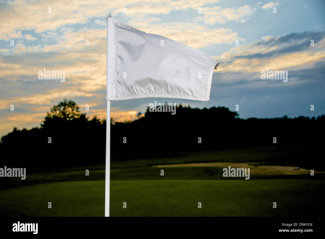 close-up capture of flag on green Stock Photo