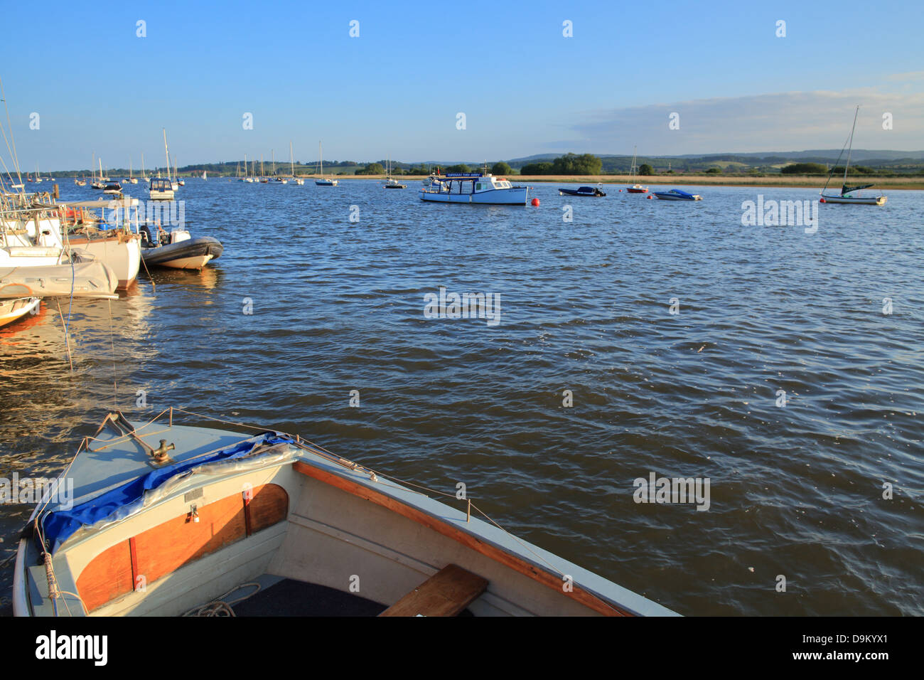 Topsham, view towards Exmouth at high tide, Devon, England, UK Stock