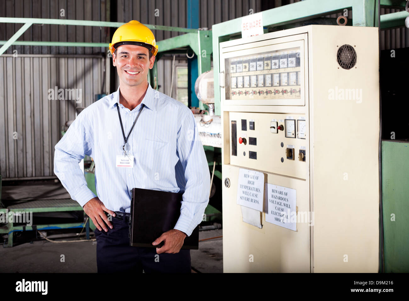 male industrial engineer portrait in factory Stock Photo