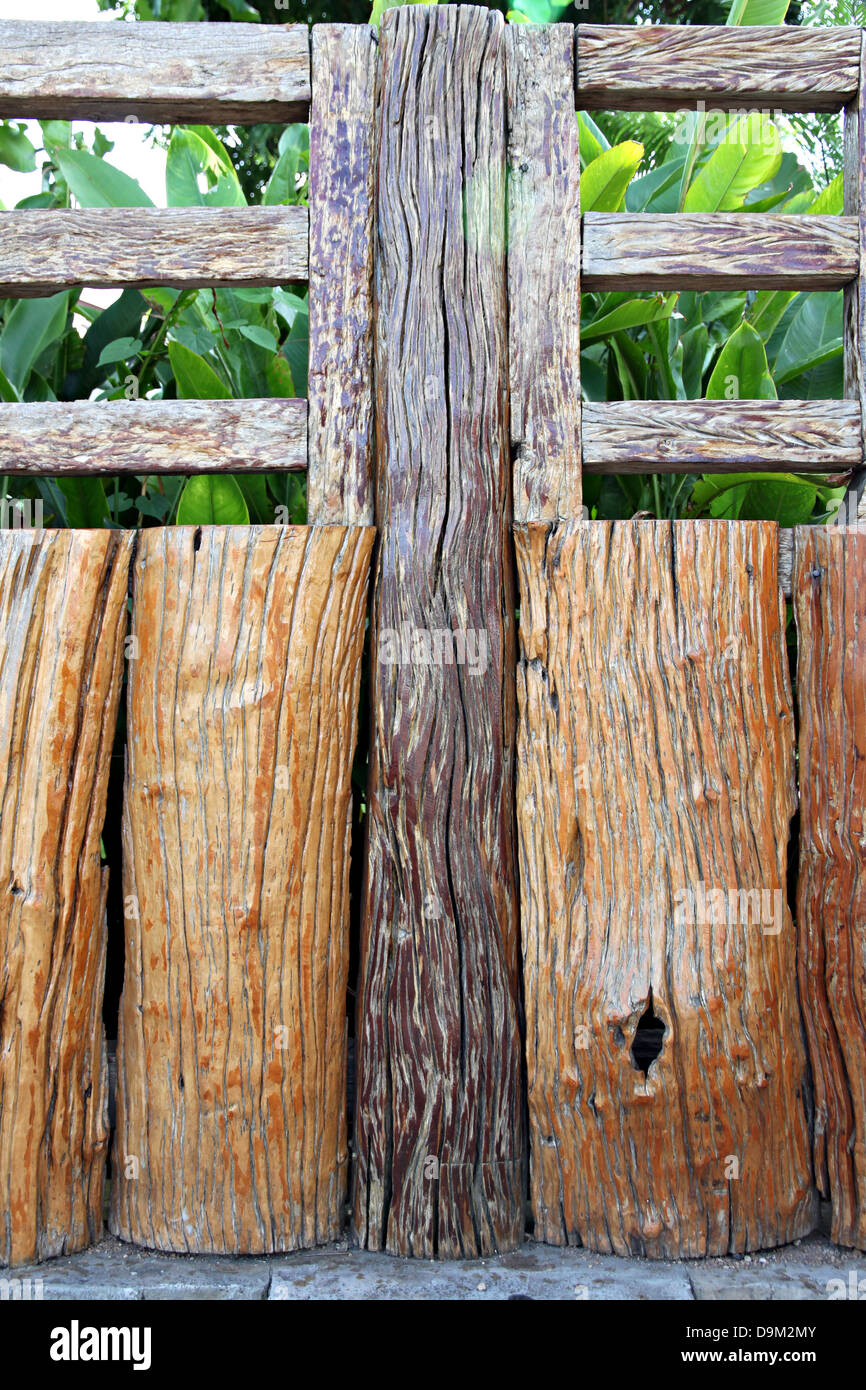 Walls of the house made from oak wood. Stock Photo