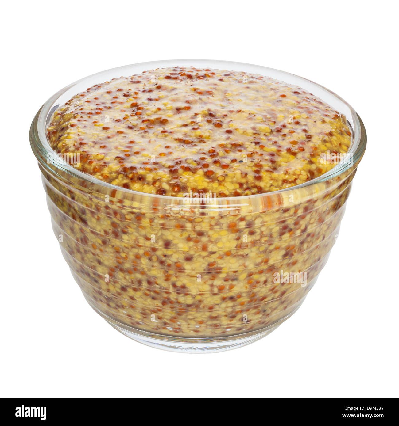 Wholegrain Mustard cutout, front to back focus, clipping path. Stock Photo