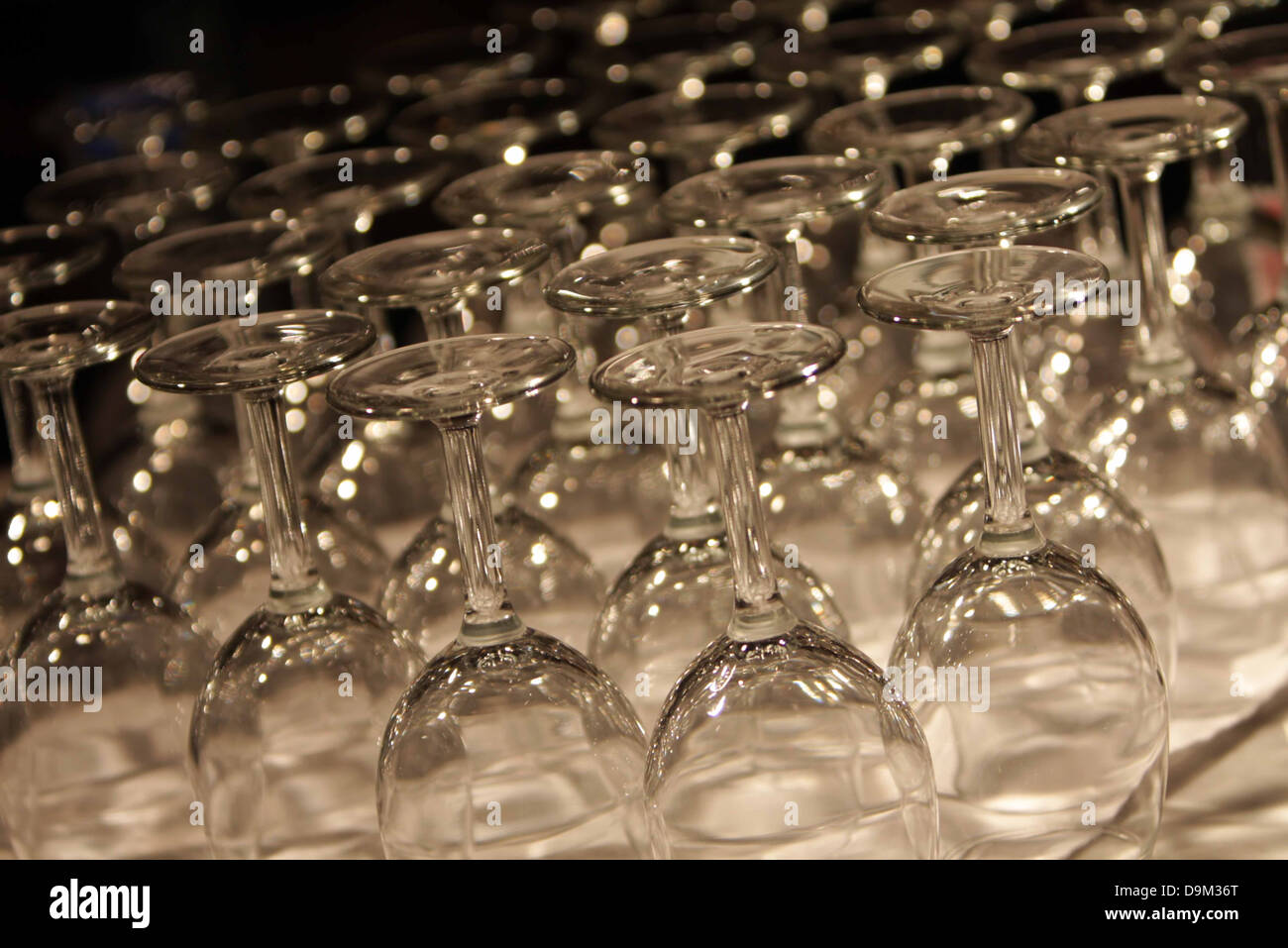 wine glasses wineglasses drink upside down bar cocktail beverage Stock Photo Alamy