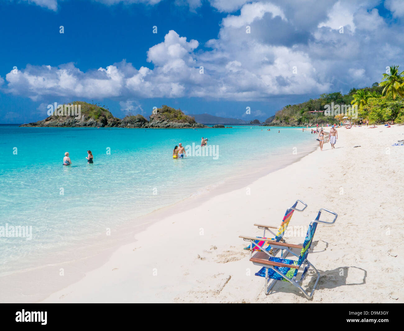 Trunk Bay Beach on the Caribbean Island of St John in the US Virgin Islands Stock Photo