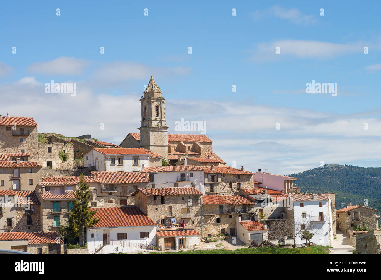 Bojar, a classic medieval hilltop village in inland Spain Stock Photo ...
