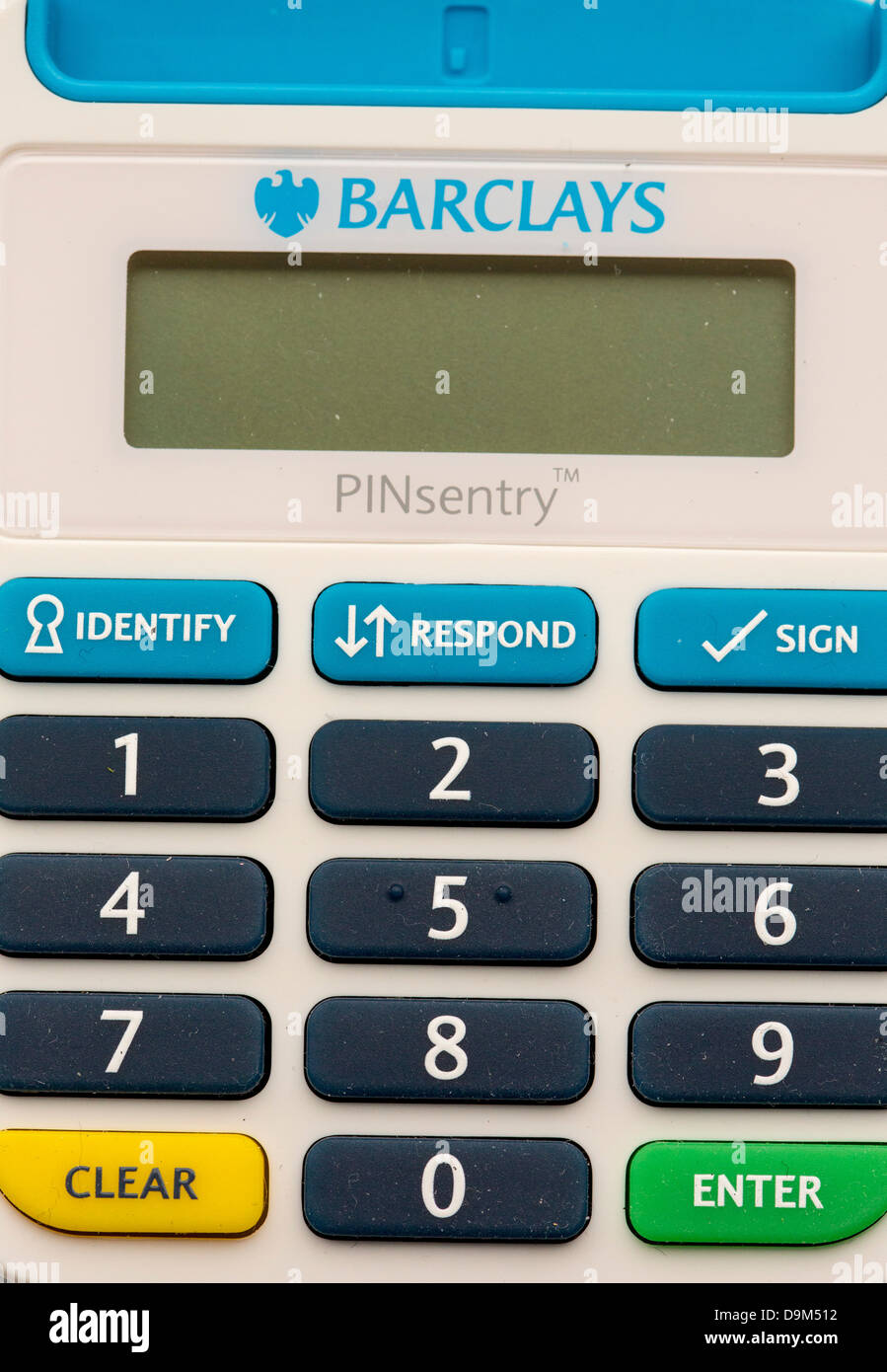 A pin sentry machine that generates a unique security code for accessing internet banking services to combat fraud. Stock Photo