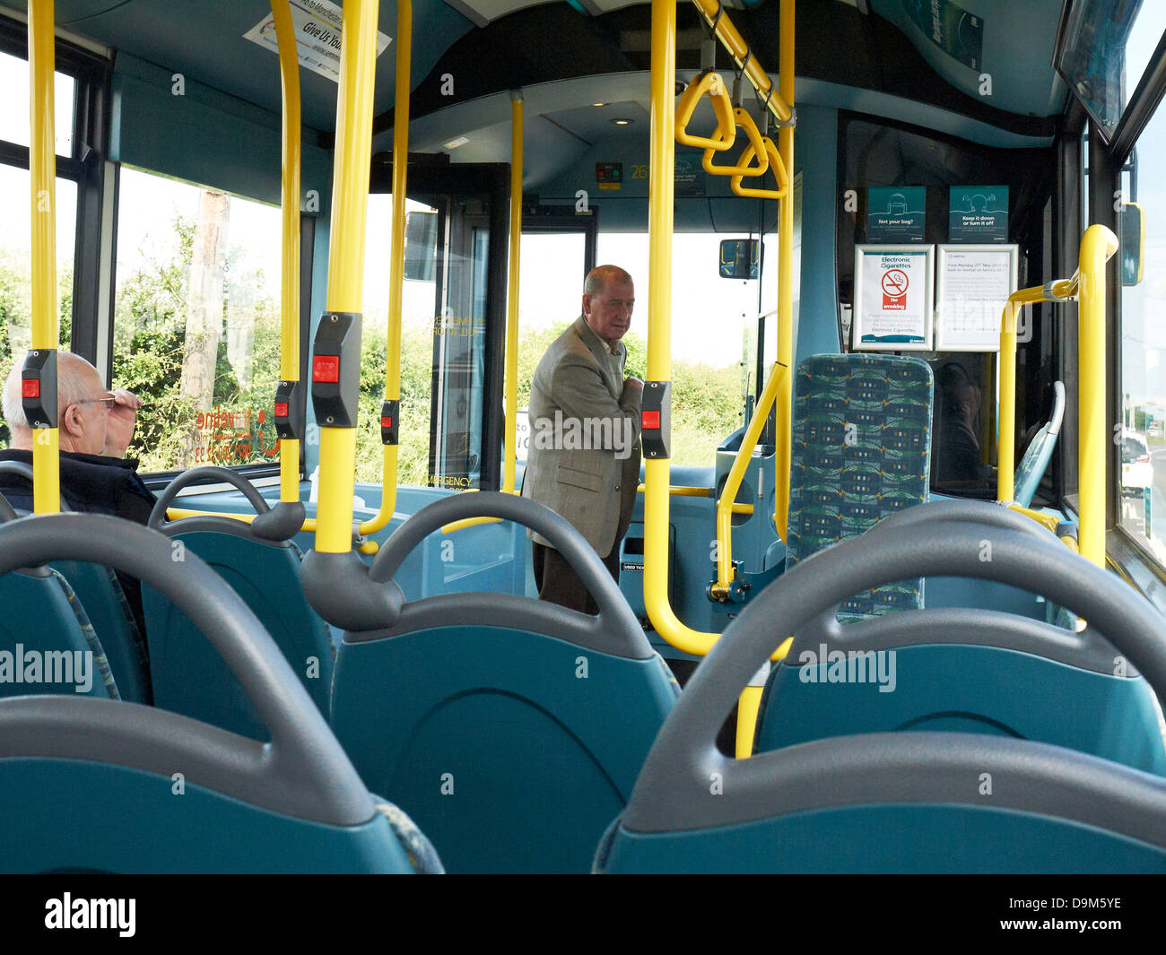 Inside a Arriva bus UK Stock Photo