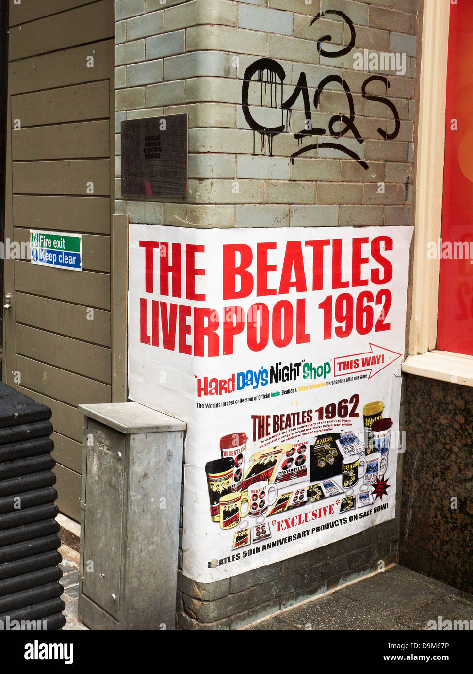 Beatles poster from Hard Days Night Shop in Liverpool UK Stock Photo