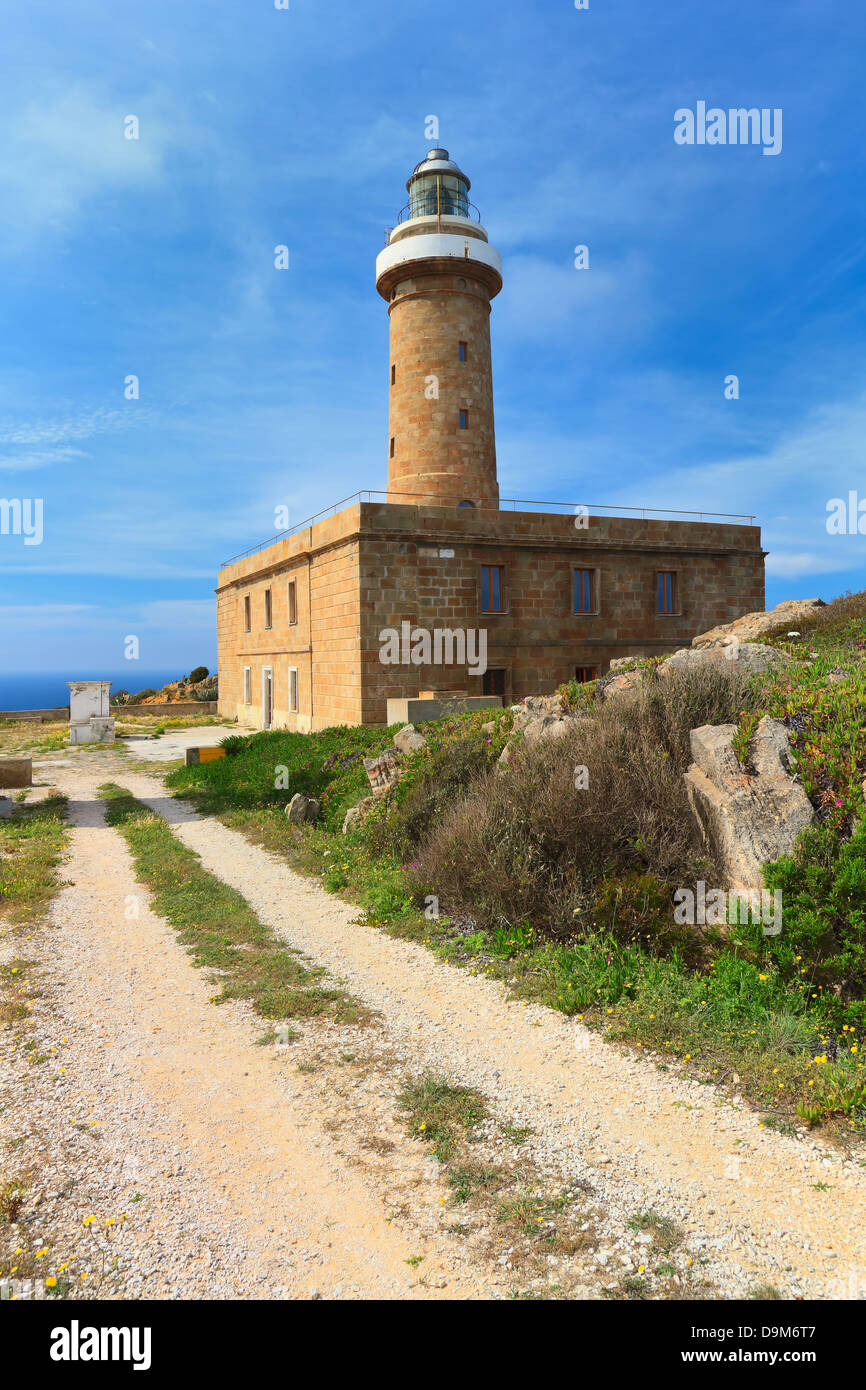 lighthouse in San pietro island, Carloforte, south west sardinia, Italy Stock Photo