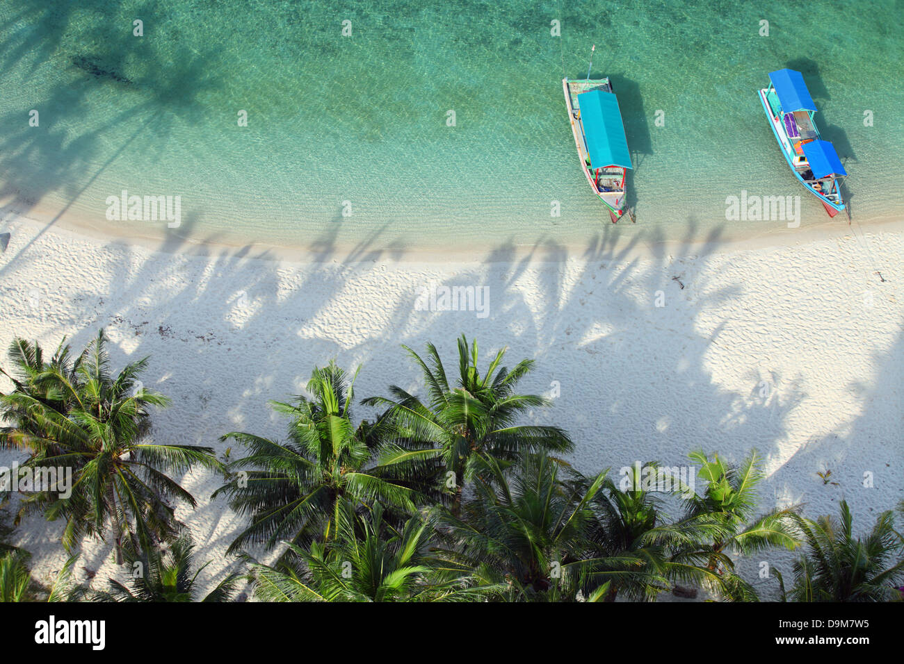 High angle shot of a tropical paradise beach Stock Photo