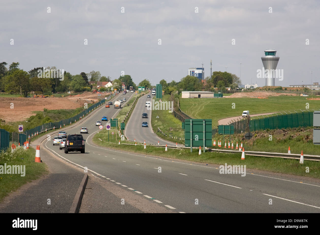 Coventry Road (A45) prior to being rerouted around Birmingham Airport's runway extension. Image