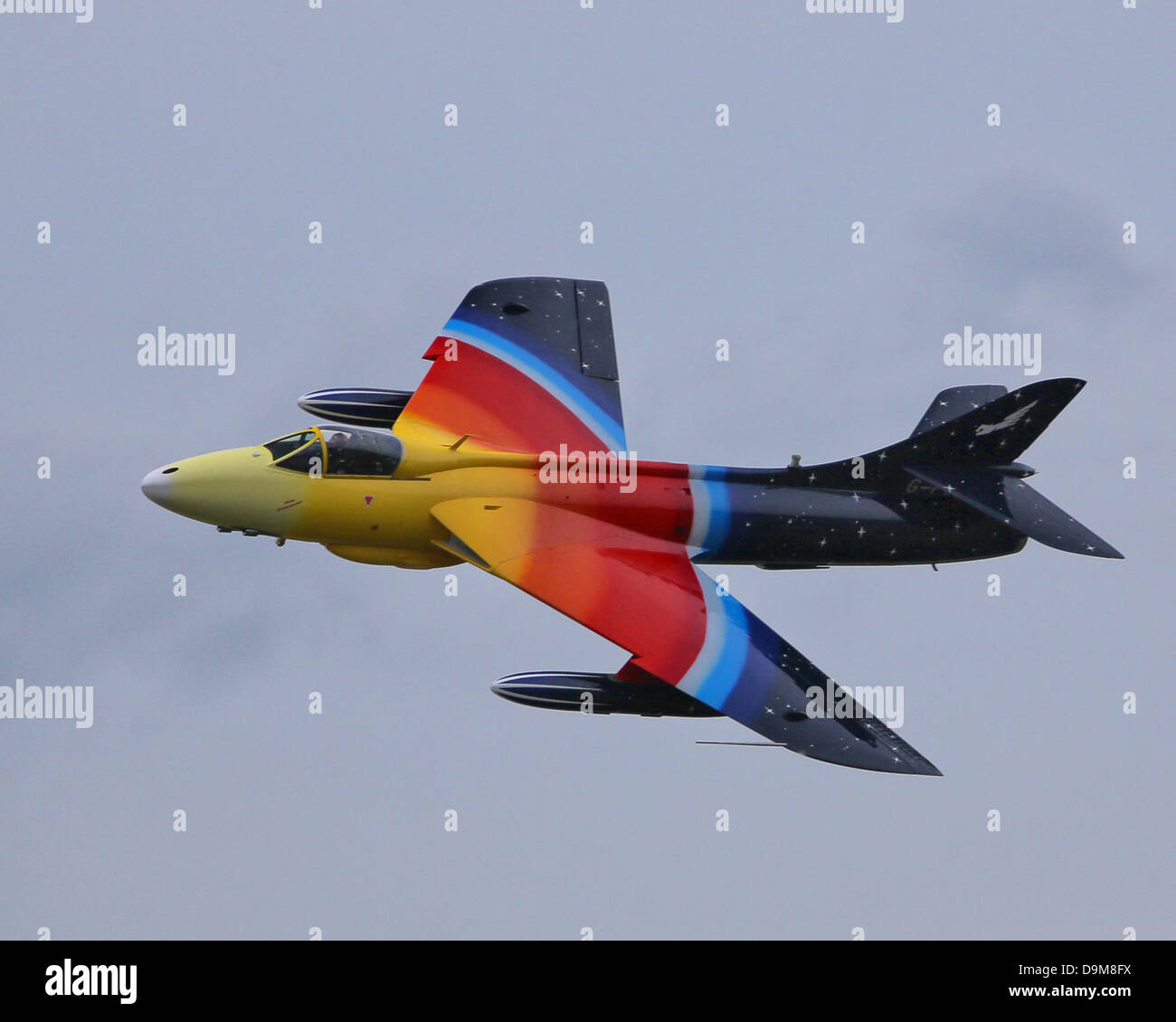 Hawker Hunter Mark F.4 XF947 now flying as Miss Demeanor seen at Dunsfold Wings & Wheels in 2012 Stock Photo