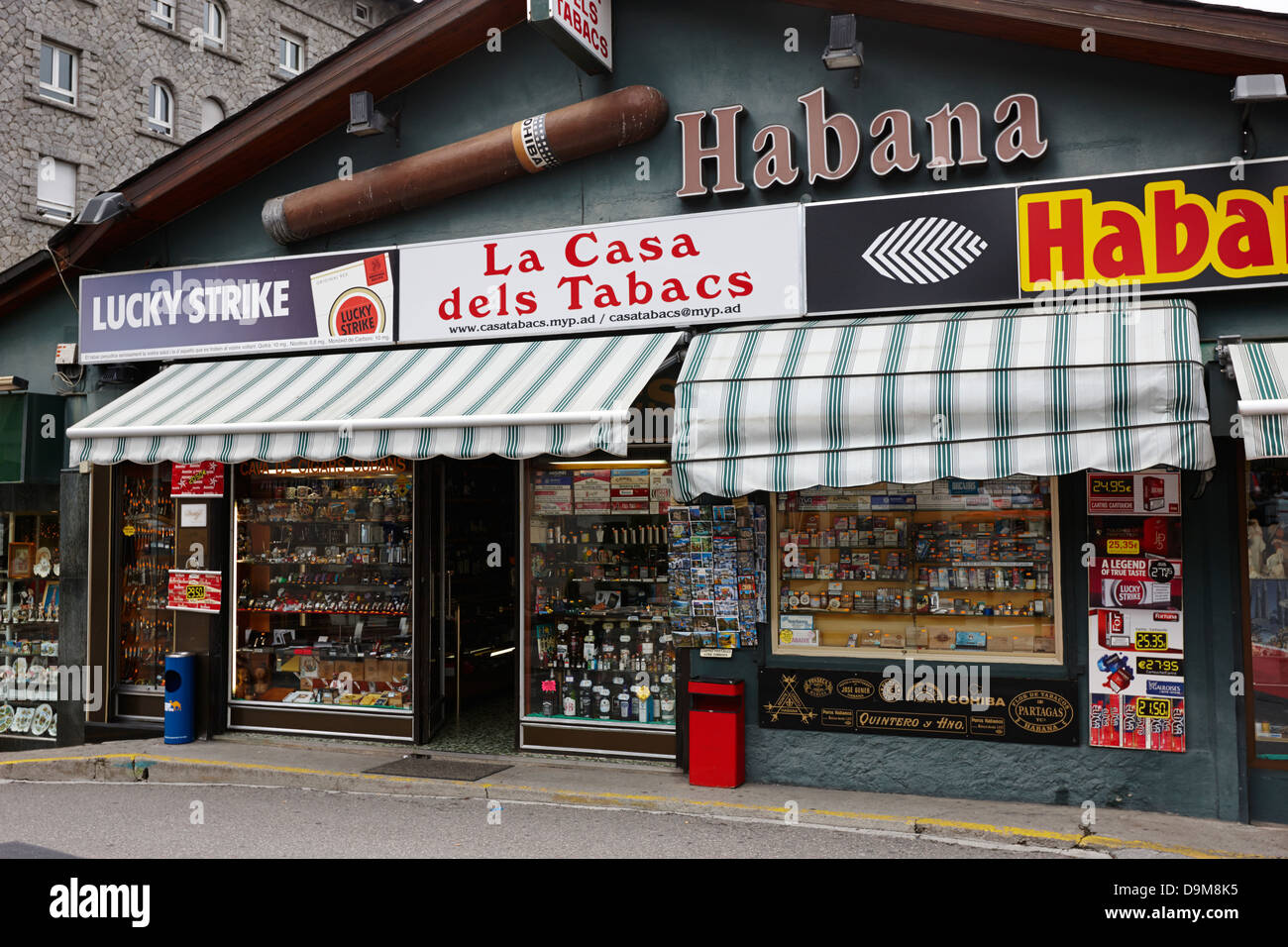 tabacs tobacco cigars and cigarettes tax free shopping in andorra la vella  andorra Stock Photo