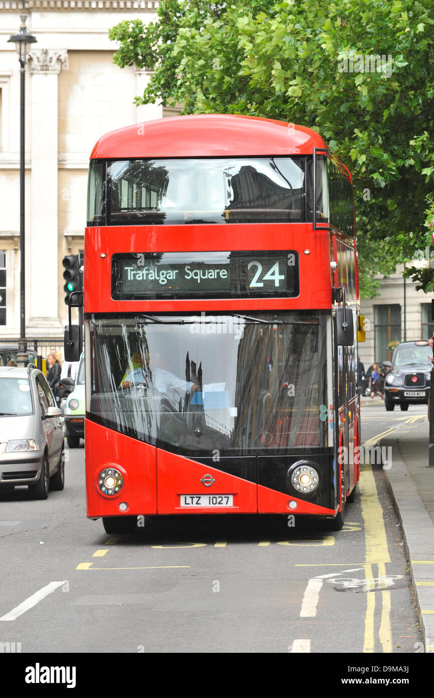 Trafalgar Square, London, UK. 22nd June 2013. One of the New Bus for London (NB4L) on the 24 route at Trafalgar Square Credit:  Matthew Chattle/Alamy Live News Stock Photo