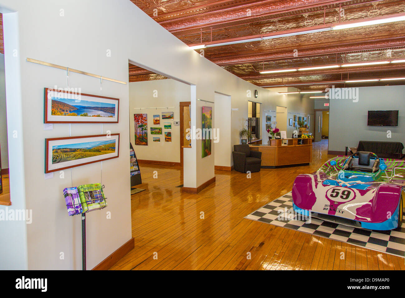 Interior of The Watkins Glen Area Chamber of Commerce Visitor Center on Franklin Street in Watkins Glen New York Stock Photo