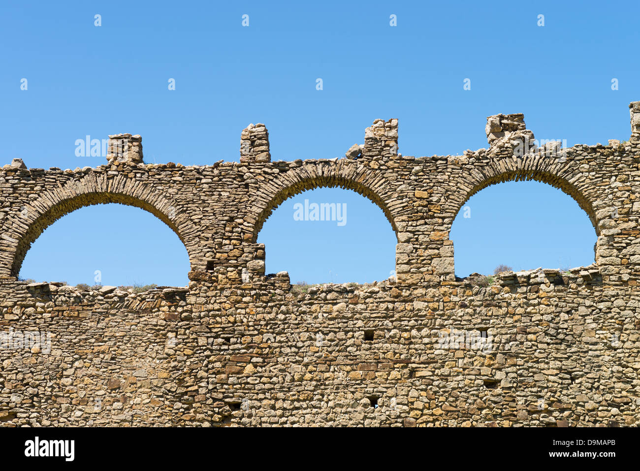 Detail take of the stone arches of a medieval aqueduct Stock Photo - Alamy