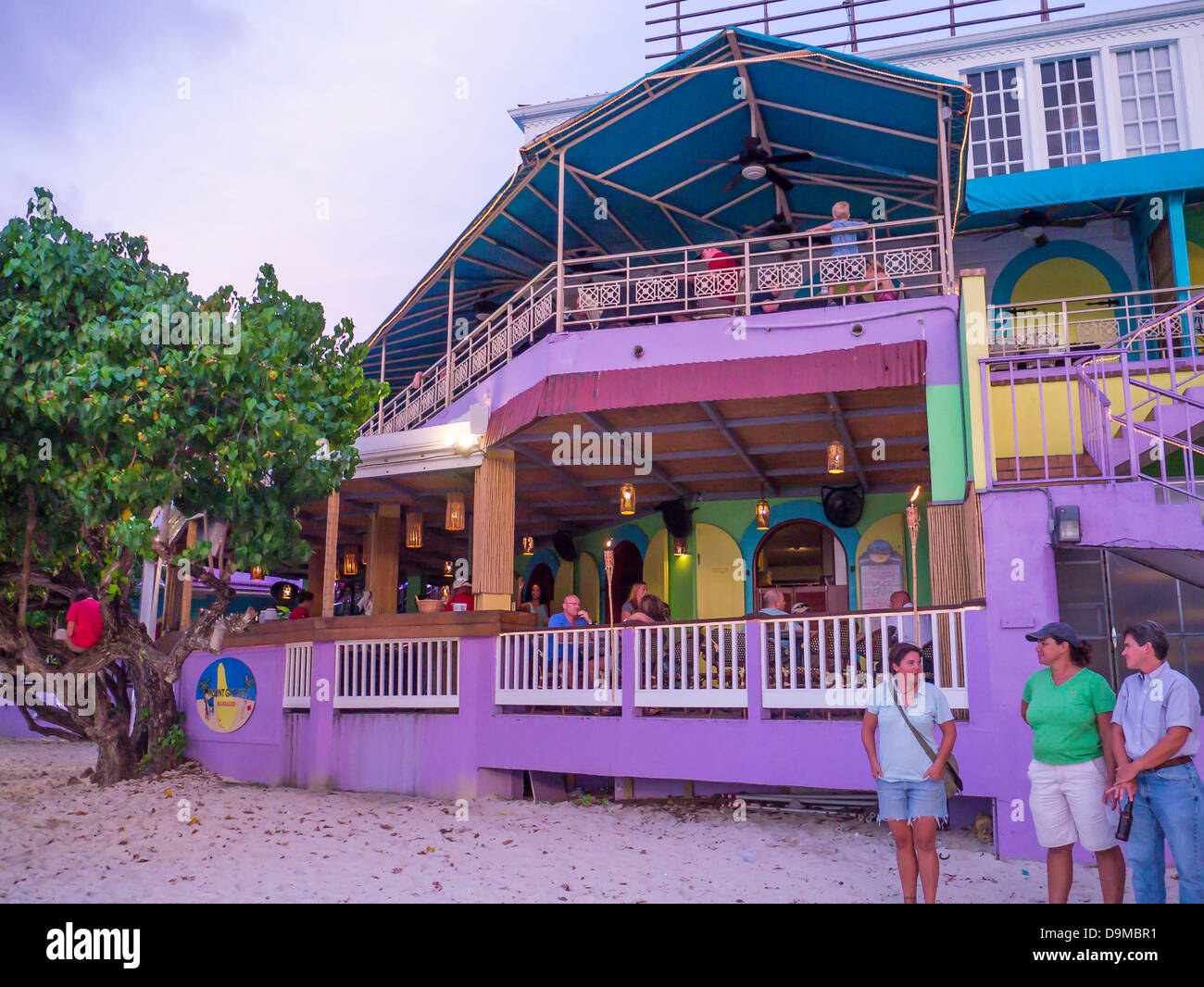 Outdoor restaurant in Cruz Bay on the Caribbean Island of St John in