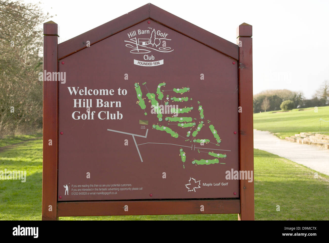 Golf Club Welcome Board With Hole Tee Information Together With