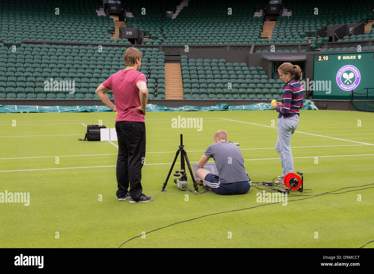 London, UK. 22nd June 2013. Practice and preparations take place ahead of The Wimbledon Tennis Championships 2013 held at The All England Lawn Tennis and Croquet Club. Credit:  Duncan Grove/Alamy Live News Stock Photo