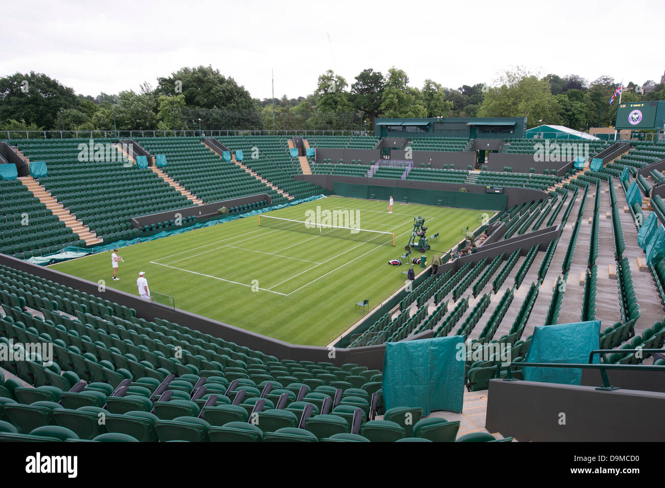 London, UK. 22nd June 2013. Practice and preparations take place ahead of The Wimbledon Tennis Championships 2013 held at The All England Lawn Tennis and Croquet Club.  General View (GV). No 2 Court. Credit:  Duncan Grove/Alamy Live News Stock Photo