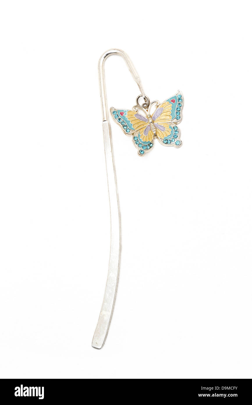 Silver Tibetan Style Butterfly Bookmark Stock Photo
