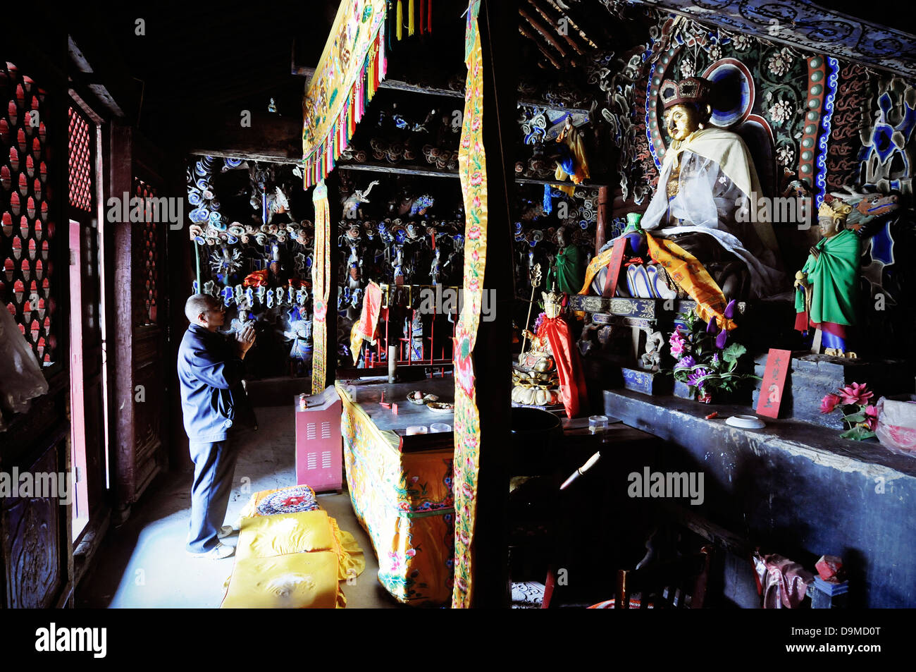 Life on Wutaishan — a holy buddist mountain in China.  One of the most sacred places for Chinese and Tibetan Buddhists. Stock Photo