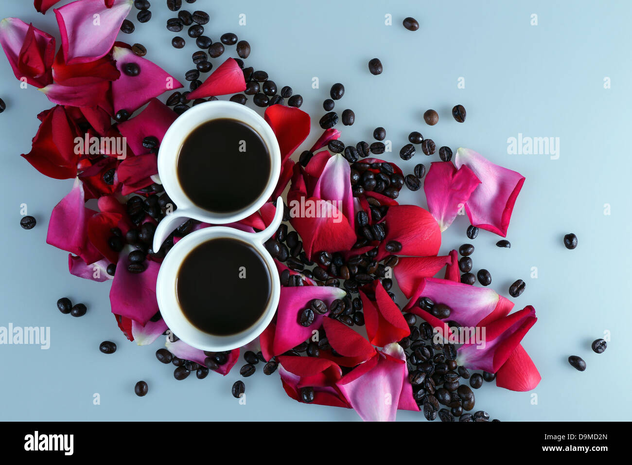 Coffee cup decorative harmony petal flower symbol Stock Photo