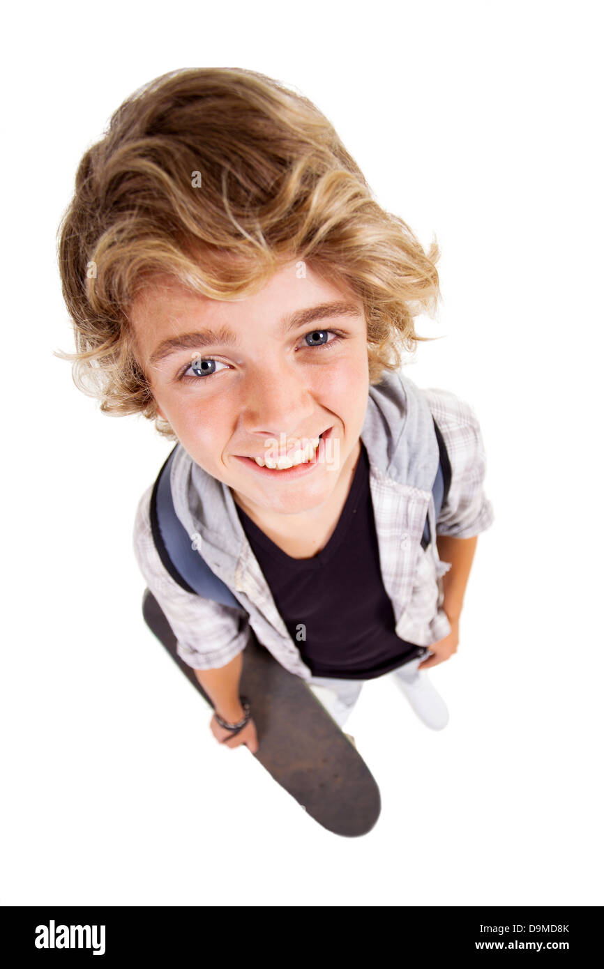 Overhead portrait teenage boy Cut Out Stock Images & Pictures image