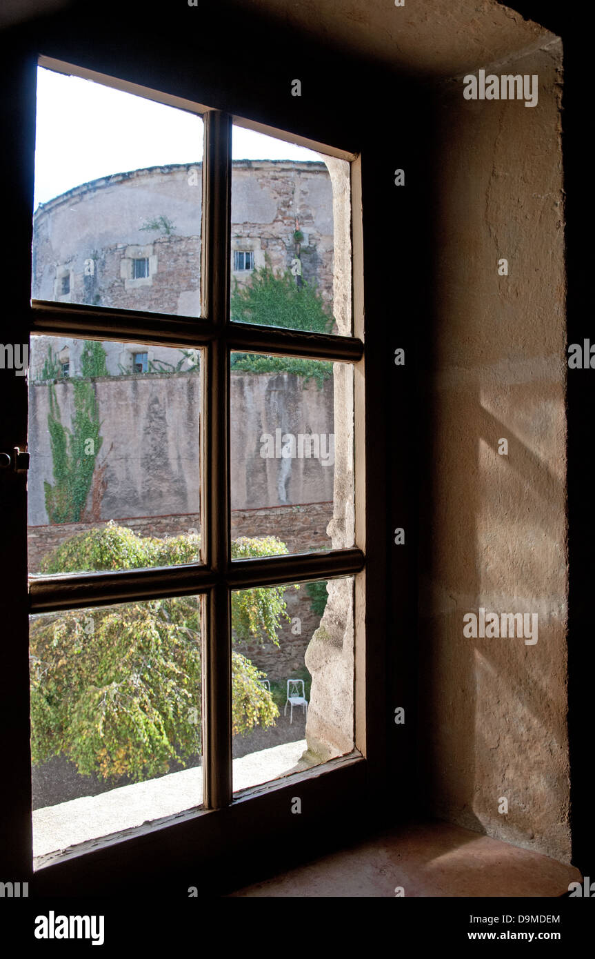 View of ancient prison from staircase of Rolin Museum Autun Burgundy France Stock Photo