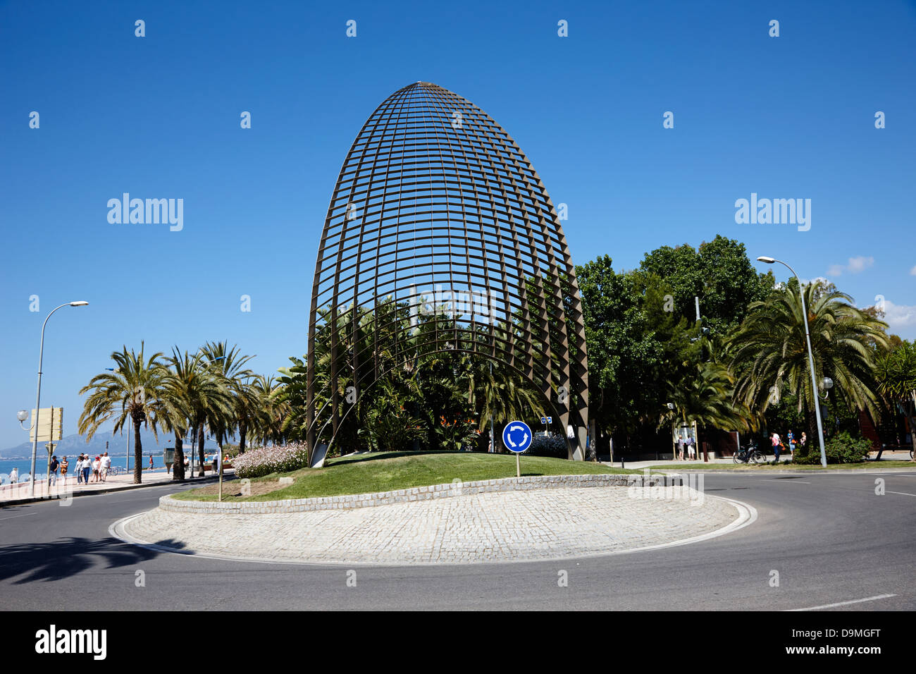tot vela sail sculpture at the entrance to the port harbour of Cambrils Catalonia Spain Stock Photo