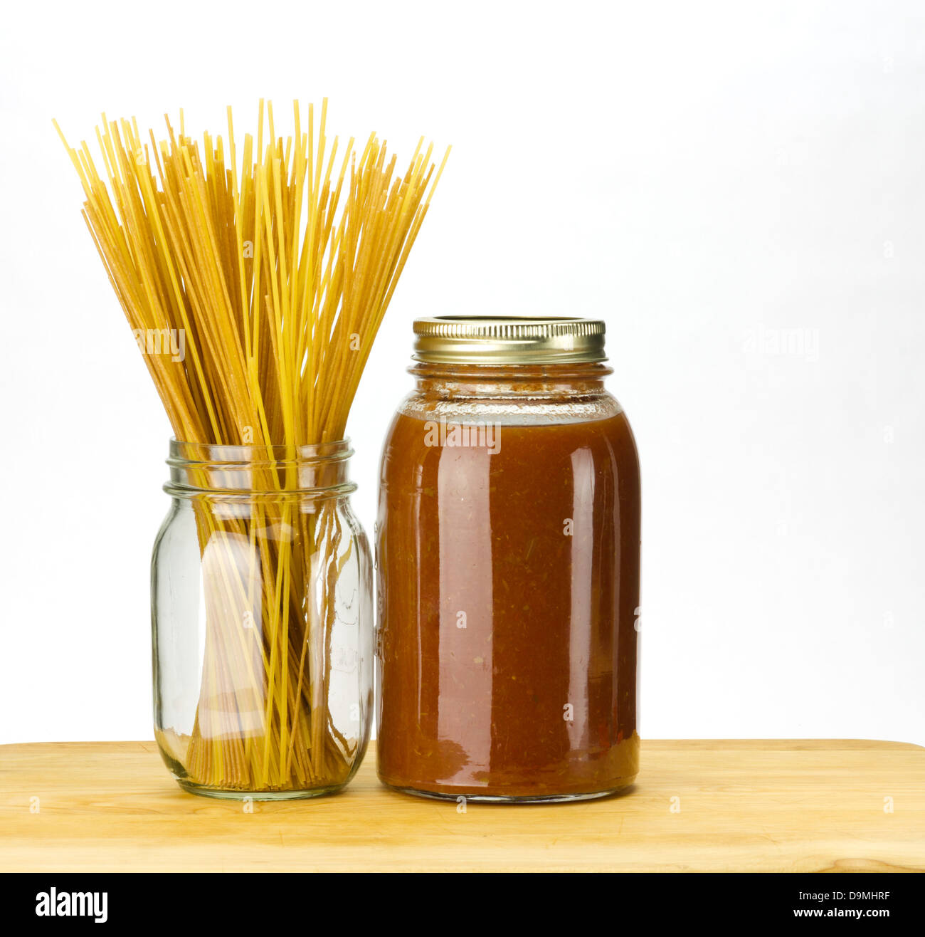 Pasta and homemade tomato sauce in mason jars Stock Photo Alamy
