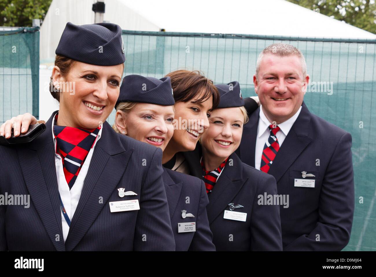 London, UK. 22nd June 2013. British Airways BA staff in uniform attend the  Taste of London 2013. The event is sponsored by British Airways and takes  place every year in Regents Park,