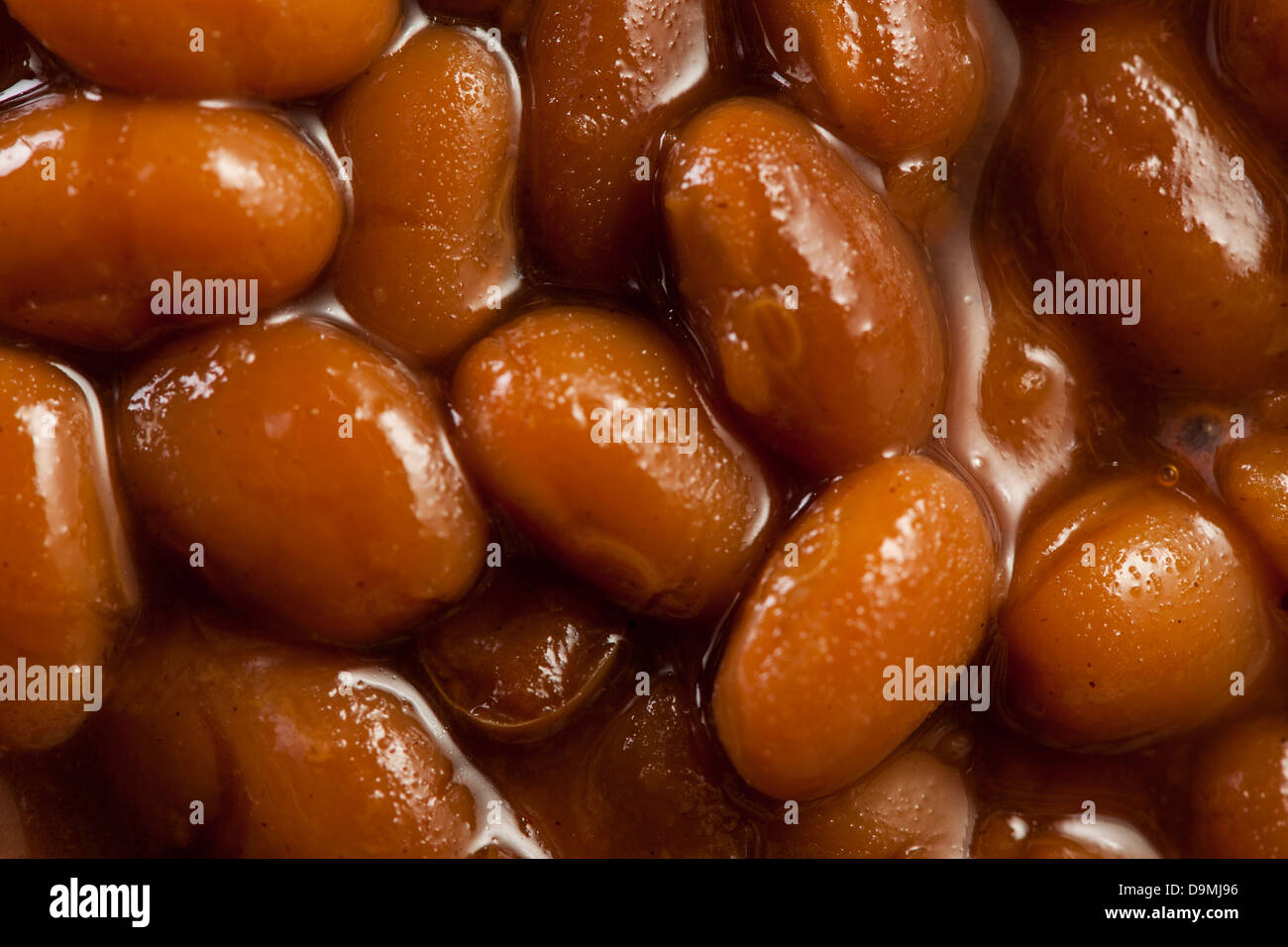 Homemade Barbecue Baked Beans with pork in a bowl Stock Photo