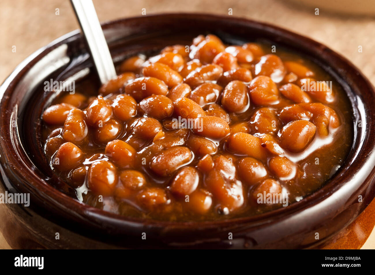 Homemade Barbecue Baked Beans with pork in a bowl Stock Photo Alamy