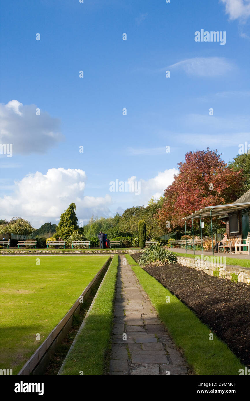 Bowling green and clubhouse on Wandsworth Common Stock Photo