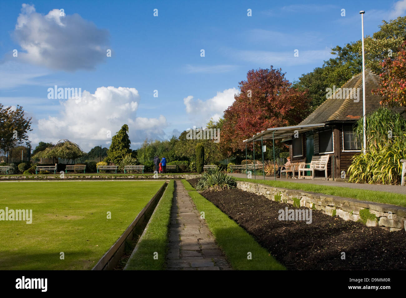 Bowling green and clubhouse on Wandsworth Common Stock Photo