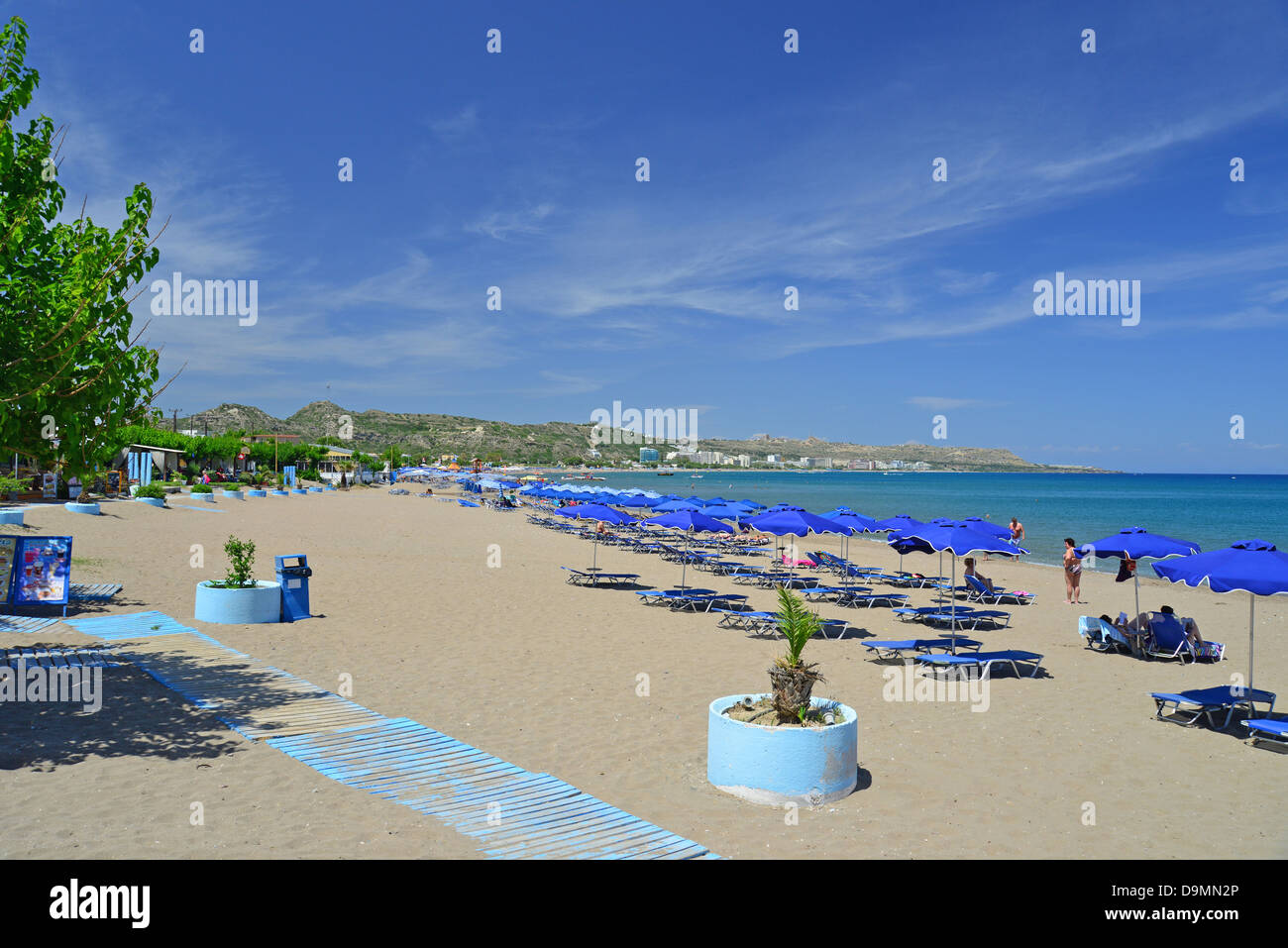 Faliraki Beach, Faliraki, Rhodes (Rodos), The Dodecanese, South Aegean Region, Greece Stock Photo