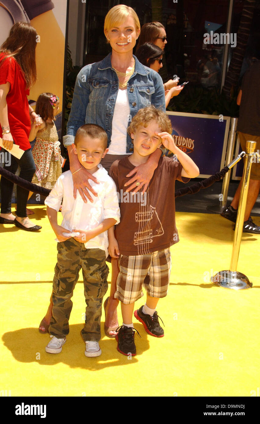 June 22, 2013 - Hollywood, California, U.S. - Jaime Pressly \u0026 Sons attend  the Premiere Of ''Despicable Me 2''at Gibson Theater in Universal City,Ca  on June 22,2013. 2013.(Credit Image: © Phil Roach/Globe, image size:852x1390