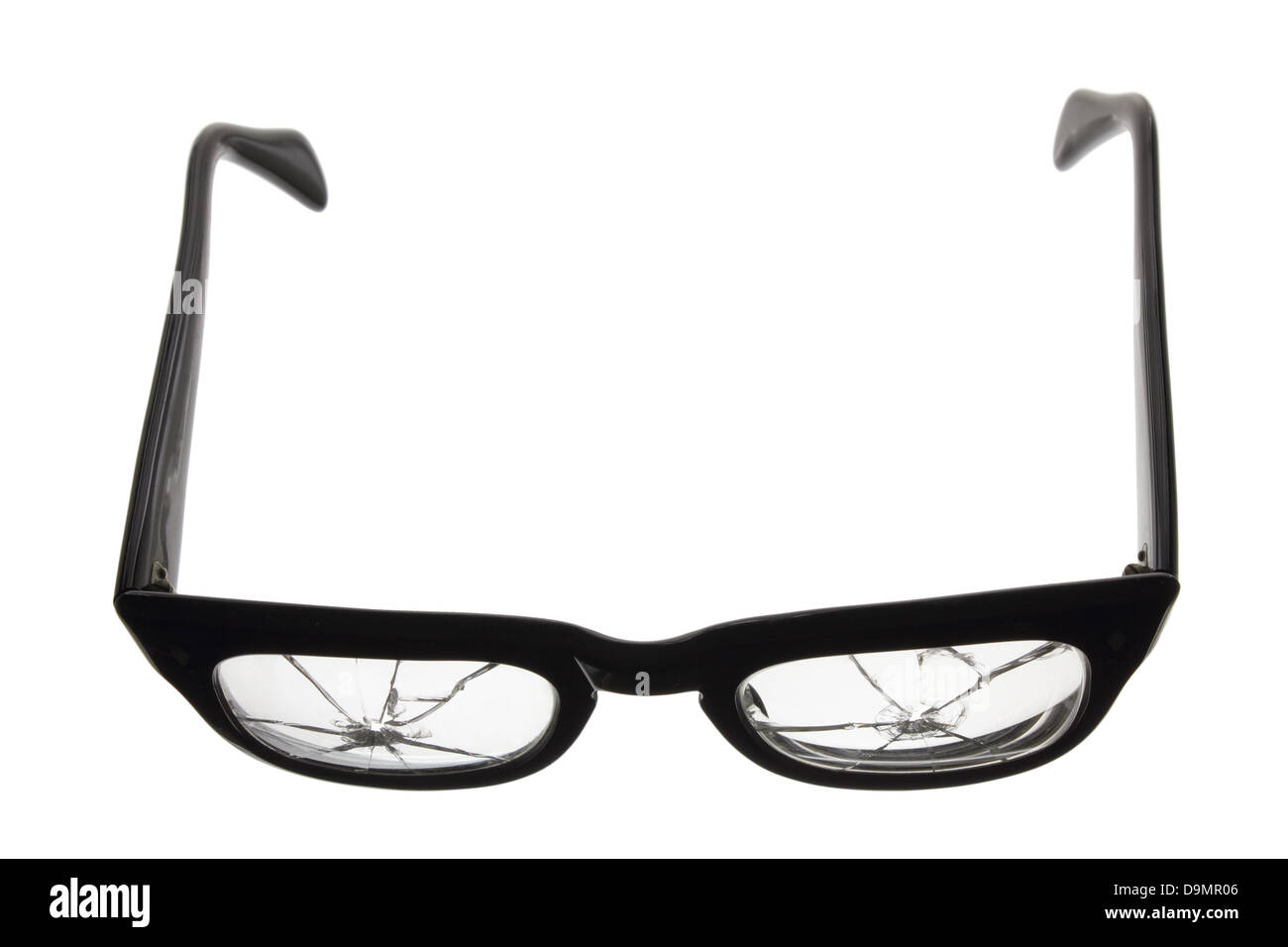 Eyeglasses with Broken Lens Stock Photo