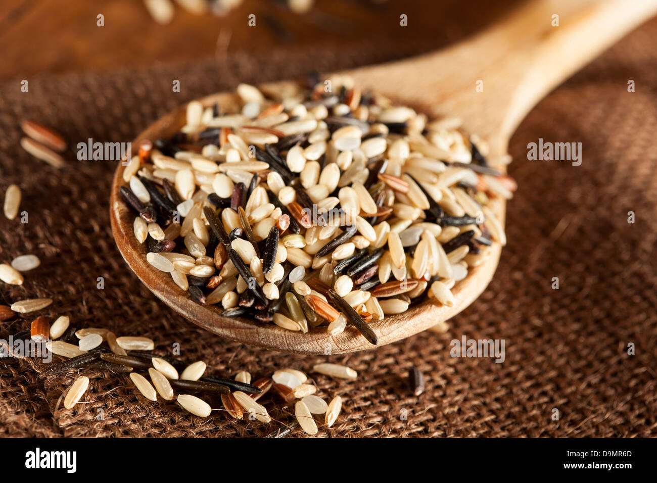 Pretty Multigrain Rice Organic Dry Multi Grain Rice against a background Stock Photo - Alamy