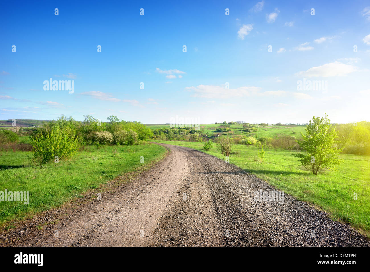 Country road in a rural area. Ukraine Stock Photo