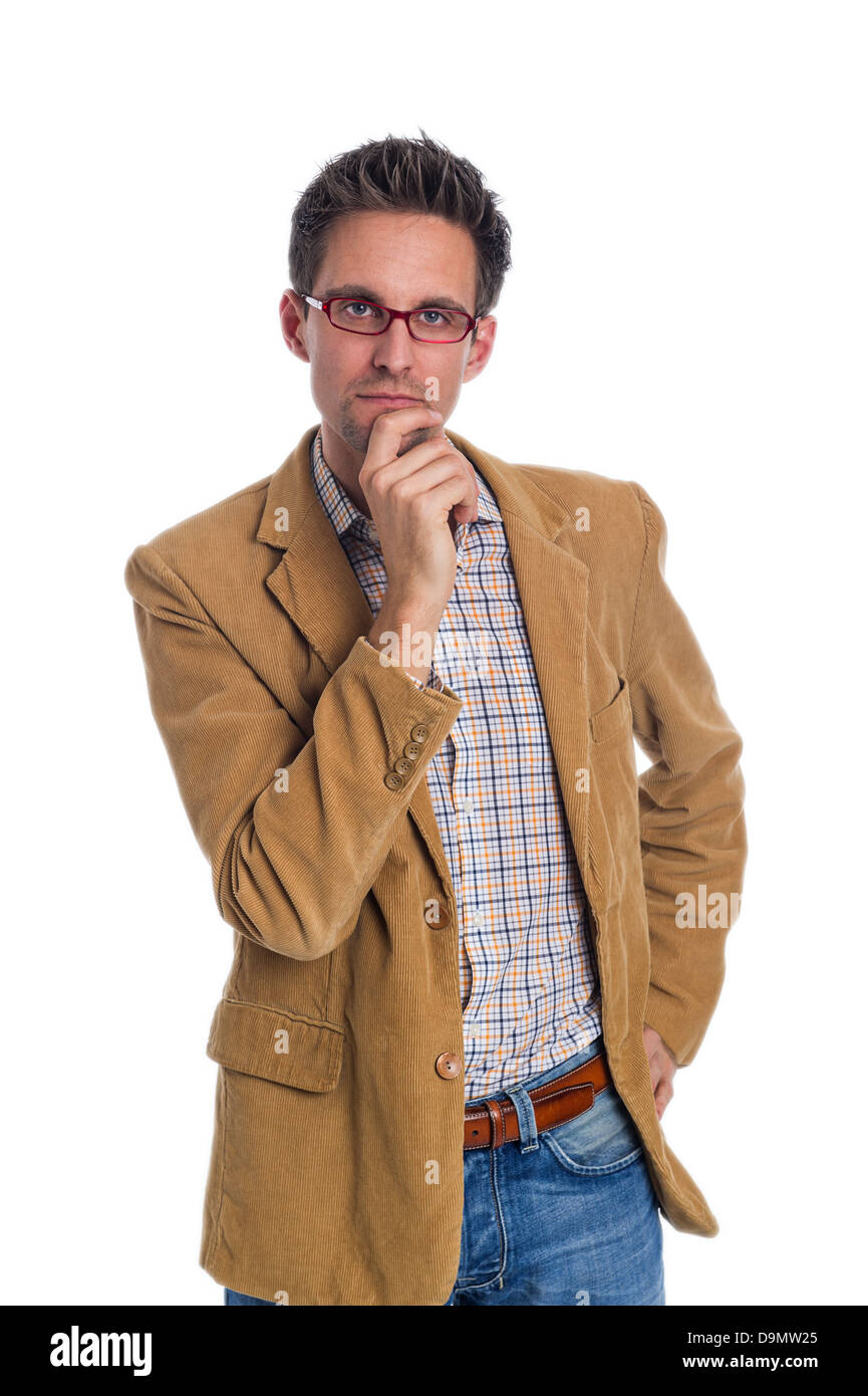 Pensive young man (Model release Stock Photo - Alamy
