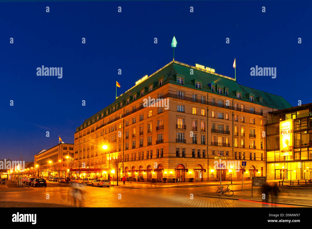 Hotel of Adlon at night Stock Photo