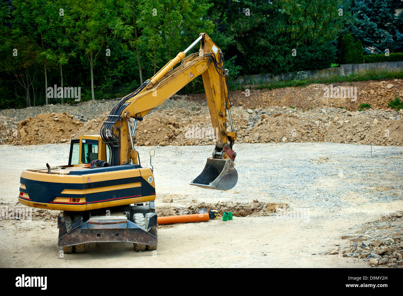 Development works in a new building area Stock Photo