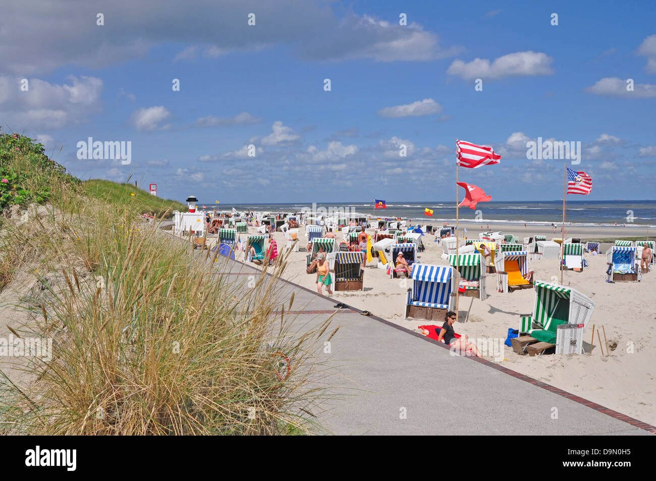 Germany, Lower Saxony, East Friesland, island, Wangerooge, East Frisian, islands, day, beach, vacation, beach life, boats, beach Stock Photo
